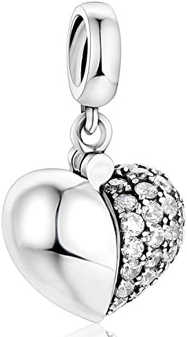 Breloque Cœur Argent Sterling GNOCE - Charm Pour Bracelet Et Collier Femme Fille, Bijou Cadeau