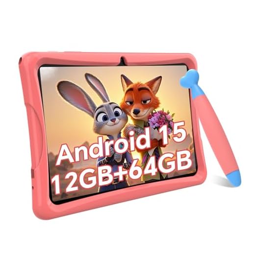 TABWEE Tablet Niños 10 Pulgadas, Android 15 Tablet, 12GB RAM +64GB ROM (2TB Expandible), WiFi 5G, Bluetooth 5.0, 5000mAh, Control Parental, Tableta Educativa para Niños con Funda Eve