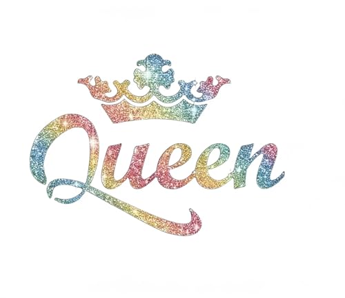 Image of 2Pcs Queen Crown Rhinestone Stickers, Waterproof PVC Sparkly Bling Decals for Car, Laptop, Water Bottle & Window,