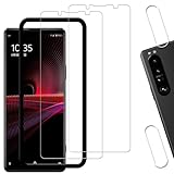【2+2枚セット】ガイド枠付き KPNS 日本素材製 強化ガラス Xperia 1 III SO-51B SOG03 用 ガラスフィルム カメラフィルム カバー 保護フィルム