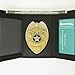 RFID Genuine Leather Trifold Badge Holder Wallet Black, Police Badge Holder