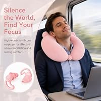 Nackenkissen Reiseset für Flugzeug, U‑Kissen Mit Schlafmaske & Ohrstöpseln – Ansicht 6