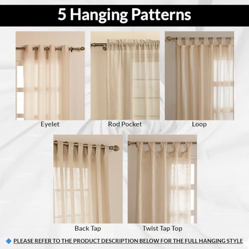 Image of HOMEMONDE Sheer Curtains for Living Room, Bed Room - Transparent Curtain Home Decor