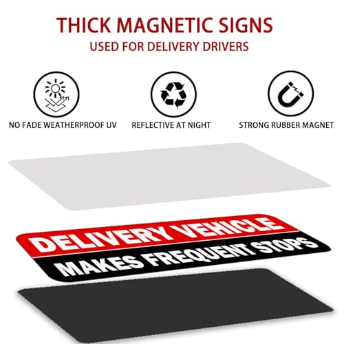 Image of Delivery Driver Car Magnet, Delivery Magnetic Car Door and Bumper Sign, High Reflective, Stronger Magnetic, Eye-Catching Design for Delivery.
