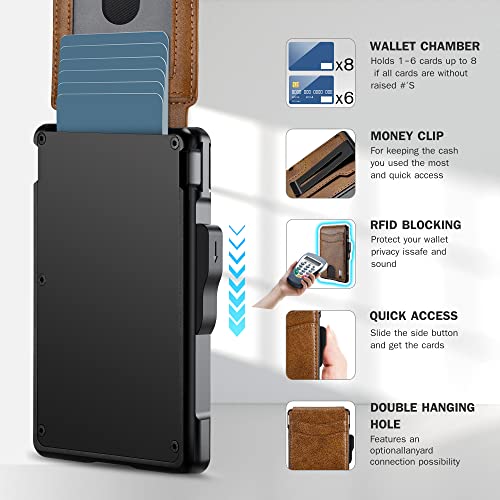 umoven Wallet for Men - with Money Clip Slim Leather Slots RFID Blocking Bifold Minimalist Wallet