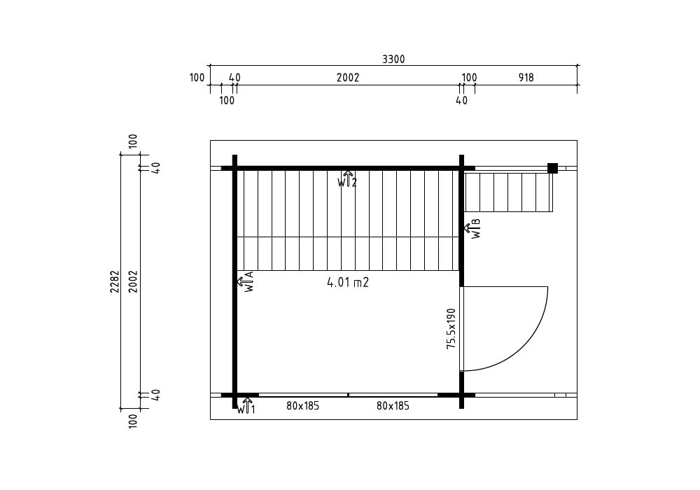 Gartensauna Außensauna Saunahaus Lizzy S 2 Sitzbänke aus Holz Wandstärke 40 mm