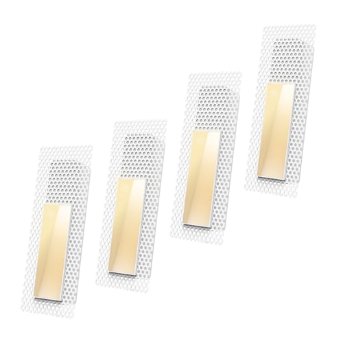 Image of SCON Recessed Step Light Hardwiring, 2W LED Rectangle Skirting Wall Light 3000K Warm White, Invisible Stair Lights Indoor, Recessed Wall Night Light, Trimless Design for Hallway, Stairway, Bedroom 4P