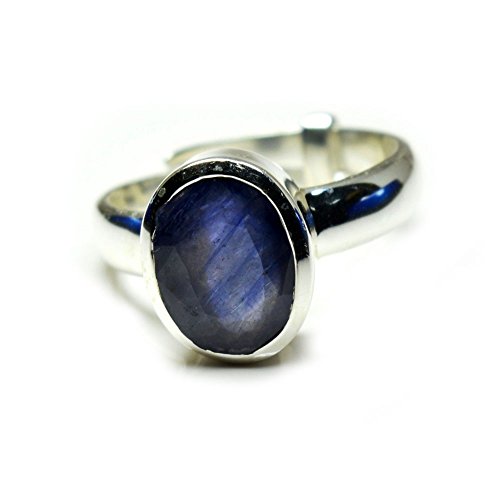 Bague saphir bleu naturel argent pour vos soirées