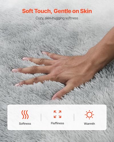 Miniatura 7 de Vevor Alfombra De Pelo Largo, Mullida Y De Triple Capa, Forma Rectángulo, Ideal Para Salón, Dormitorio E Invernadero, Suave Y Sin Pelusa, Antideslizante, Mezcla De Grises, 2743 X 1829 X 42 Mm