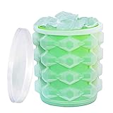 New Ice Cube Maker Silicone Bucket Mold Cooler With Lid Indoors/Outdoors Use Makes Small Nugget Ice