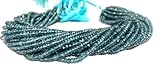HI International AAA+ - Perles rondes à facettes en cyanite indigo - Perles rondes en cyanite - Fil de cyanite - Bijoux en cyanite - Perles en gros de 3 à 4 mm