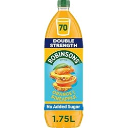 Robinsons Double Strength Orange & Pineapple No Added Sugar Fruit Squash 1.75L Bottle