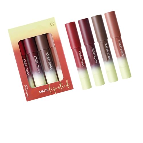 Juego De 4 Barras Labios Mate Larga Duración Fórmulas Impermeables Delineador Preciso Para Bordes Definidos Colección Barras Múltiples Tonos Para Uso Diario
