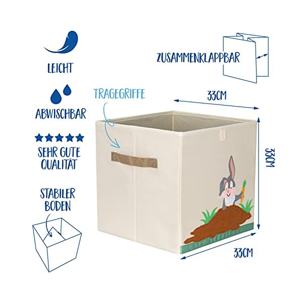 KNECKES Premium Aufbewahrungsbox Kallax Kinder - 8 Motive (33x33x33cm) | Größe passend als Kallax Boxen Kinderzimmer… – Bild 3