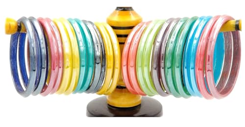 Glossy Finish Glass Bangles for Women 12 Multi Colours Pairs Size 2-10 to 2-0 (Pack Of 24 Bangles)2