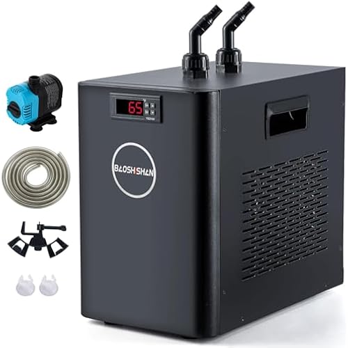 BAOSHISHAN 1/10 HP Aquarium Chiller 42 Gal Fish Tank Water Chiller 110V