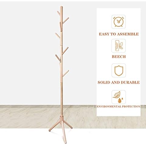 Garderobenständer, Kleiderständer aus Massivholz, freistehende Garderobe in Baumform Cover