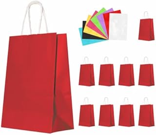 JEY H&K Red Party Bags 120gsm 18x8x24 cm with Tissues Mothers Day Gift Bags for Gifts for Mum Girls Women