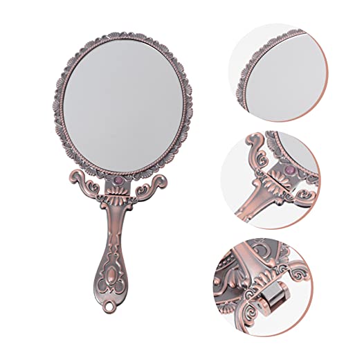 Miroir à main rétro pliable rose pour retouches express faciles - 7