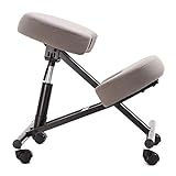 WYJW Ergonomischer Kniestuhl Office Balance Massagestuhl Höhe Verstellbare orthopädische Haltung Hocker Nackenschmerzen & Wirbelsäulenspannung Entlastung Kniesitz (Farbe: Grau)