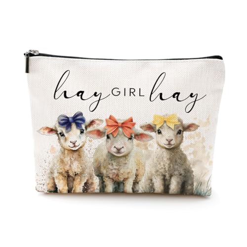 Sheep Gifts for Sheep Lovers Sheep Stuff Makeup Bag Western Accessories Country Girl Gifts Cosmetic Bag for Women Girl Sister Friend Daughter Bestie Teen Animal Lover Graduation Birthday Christmas