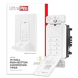 UltraPro Wall Push Timer, 8 Easy-to-Use Preset, Countdown Options, Manual ON/Off Buttons overrides, Indoor or Outdoor Lighting – 40989, 1 Pack, White