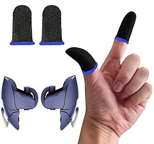 Shark PUBG Mobile Trigger Controller Gam-epad for Shooting and Aim/Fire Button Gaming. with Pubg Anti-Slip Thumb Sleeve, Slip-Proof Sweat-Proof Gloves (2 Pair)-image-49