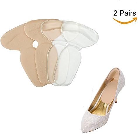 Heel Snugs,high Heel Pads,High Heel Liners,Anti Slip Heel Cushion Inserts,Ball of Foot Cushions,Insoles for High Heels,Blister Prevention & Improve Shoes Too Big (Fashion Beige&Quick-Dry Pure 4pcs)
