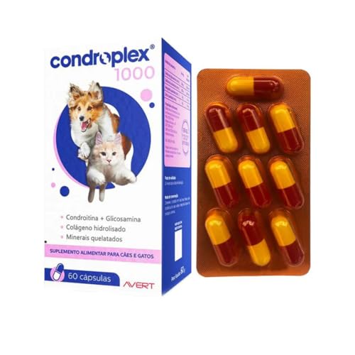 Condro plex 1000 Mg Suplemento Cães Gatos Avert 60 Cápsulas