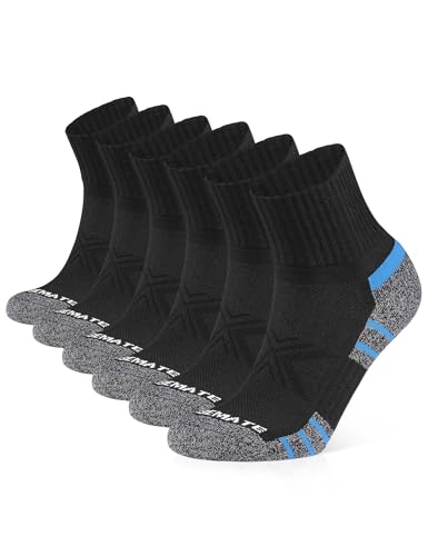 [CLOSEMATE] スポーツソックス 靴下 メンズ くるぶし ランニングソックス 防臭吸汗・吸湿速乾 パイル底 スニーカー用 ショートソックス ゴルフ クォーターレングス丈 綿 ミドル丈 オールシーズン対応の商品画像（Amazon）
