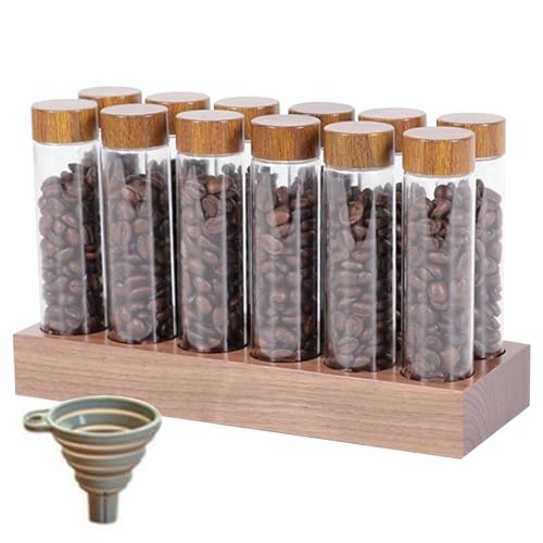 Contenedor para granos de café con base de madera miniatura 5