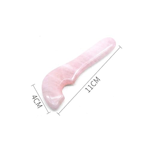 Vista 26 de Herramientas de masaje de cuarzo rosa Gua Sha herramienta facial Jade natural Gua Sha para piel SPA