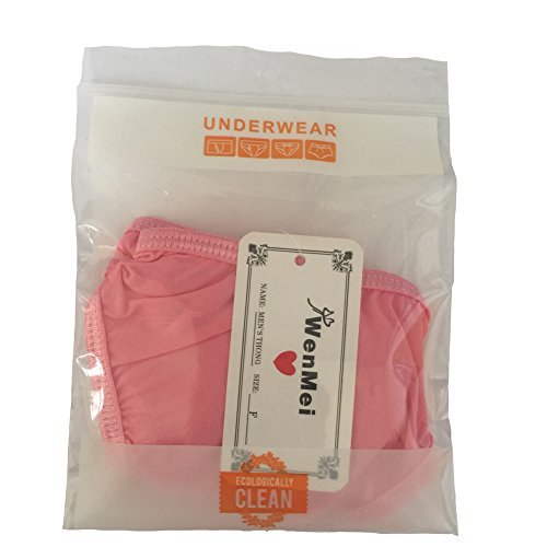 Wenmei Men's Bikini Boxer Briefs Trip Thongs G-String Milk Silk Underwear Shorts (Pink) #TOP6