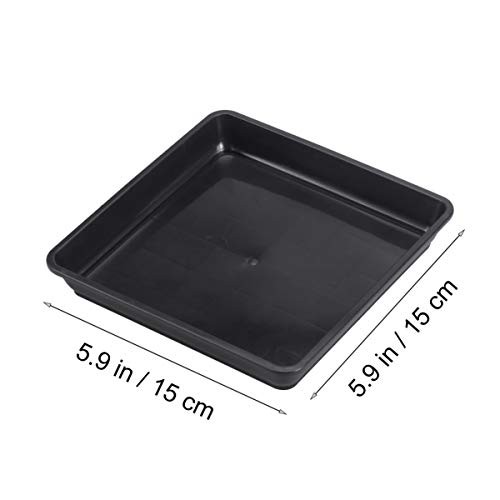 Yardwe Plant Drip Trays,10Pcs Resin Plant Trays For Indoors, Flower Pot Planter Tray Home Square Drip Tray Black 15.00X15.00X2.30Cm #TOP1