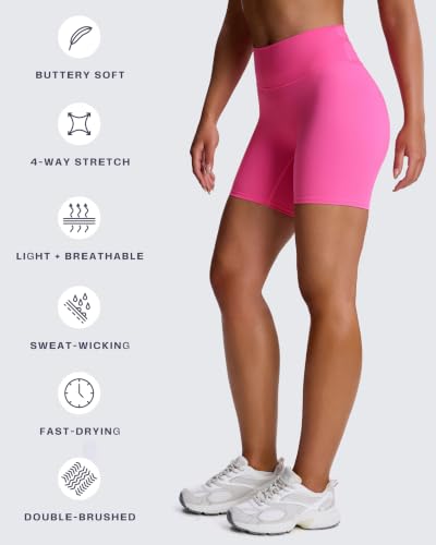 Image of Aoxjox Trinity Workout Biker Shorts for Women Tummy Control High Waisted Exercise Athletic Gym Running Yoga Shorts 6 inch