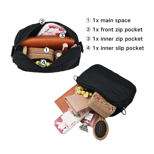 Quilted Crossbody Bags for Women Puffer Shoulder Bag with Adjustable Wide Strap Puffy Dupes Nylon Crossbody Purse4