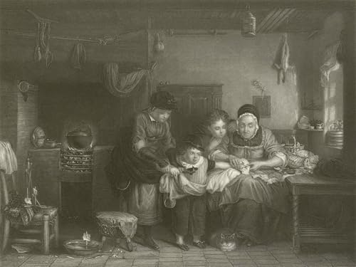 Pintura sobre lienzo il dito tagliato de David Wilkie (60x90cm), el regalo cultural idóneo
