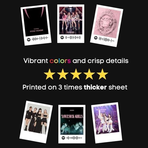 Image of Black Pink Poster | Blackpink Songs Mini Polaroids Kit (Set of 15) | Black Pink's Pink Venom, Born Pink, Lovesick Girls Songs Size (8 x 6 cm) Posters for Phone Accessories, Bedroom, Office