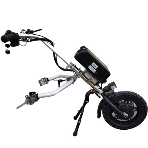 DPLWJPP 500w Silla Ruedas Eléctrica Accesorio para Silla Ruedas,Dispositivo De Tracción para Silla Ruedas,Ajuste 3 Velocidades Bicicleta Eléctrica para Discapacitados,con Luz Delantera,A