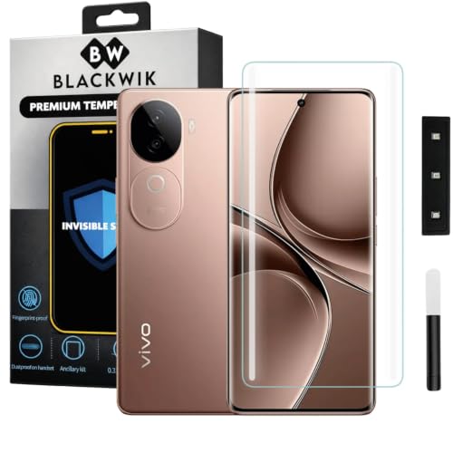 Image of Blackwik Premium Curved UV Tempered Glass For Vivo V40e Cellphone (Transparent, Pack Of 1) Advanced Border Less Full Screen Coverage UV Screen Protector Guard With Installation Kit
