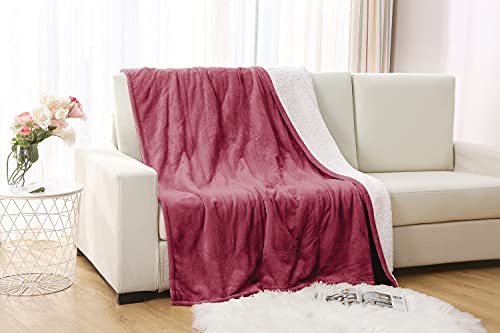 image for Marquess Heated Throw Electric Blanket， with 4 Heat Settings/Safety 