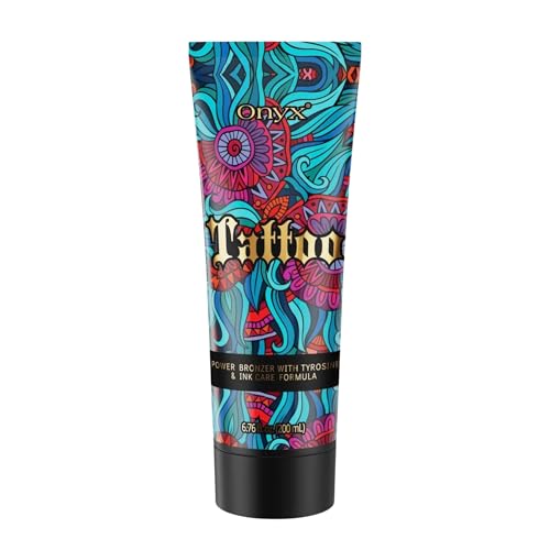 Onyx Tattoo Tanning Lotion | Tattoo-Farbschutz | Sonnen und Solarium Creme mit Bräunungsbeschleuniger | Für Solarium, Sonnenstudio & Außenbräune | Dunkle Bräune ohne Streifen | Tiefe Bräunung Onyx Tattoo Tanning Lotion | Tattoo-Farbschutz | Sonnen und Solarium Creme mit Bräunungsbeschleuniger | Für Solarium, Sonnenstudio & Außenbräune | Dunkle Bräune ohne Streifen | Tiefe Bräunung