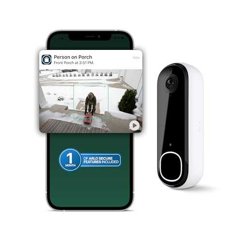 Arlo Video Doorbell 2K (2nd Gen, Latest Release), Wireless or