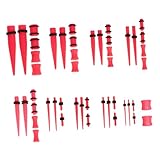 TOVINANNA 48pcs Spike Earrings Ear Expander Gauges Stretcher Taper Kit Ear Gauge Gage Jewelry Gauge Ear Gauge Kit Ear Piercing Kit Plug Piercing Jewelry Acrylic Pink