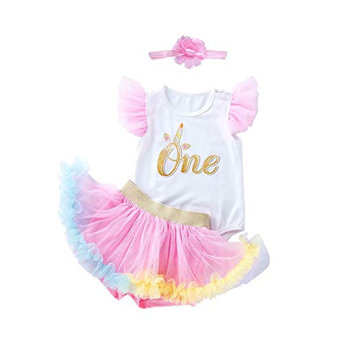 Leideur cumpleaños del bebé Tutu Falda Set, 1 a 2 años de Edad Regalos para Chica (12-24 Meses, Multicolor) thumbnail