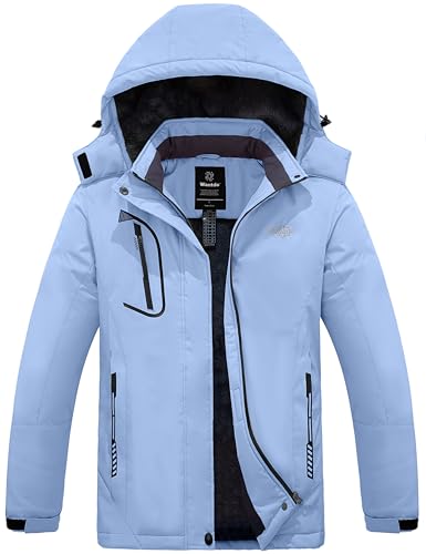 Image of Wantdo Women's Mountain Waterproof Ski Jacket Windproof Rain Jacket Winter Warm Hooded Coat