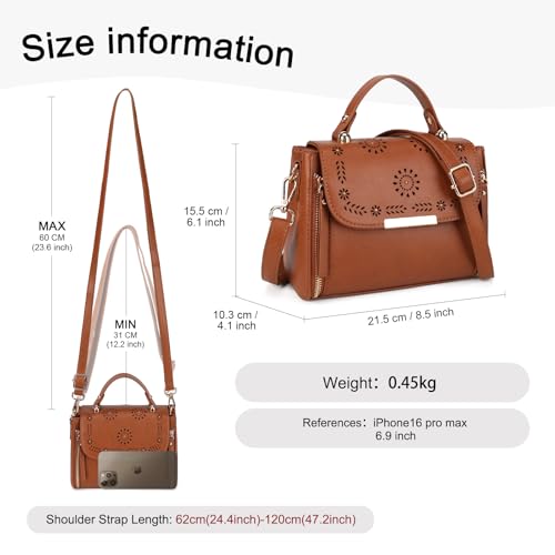 Gladdon Small Crossbody Purses for Women Trendy Shoulder Handbags with Floral Cutouts2