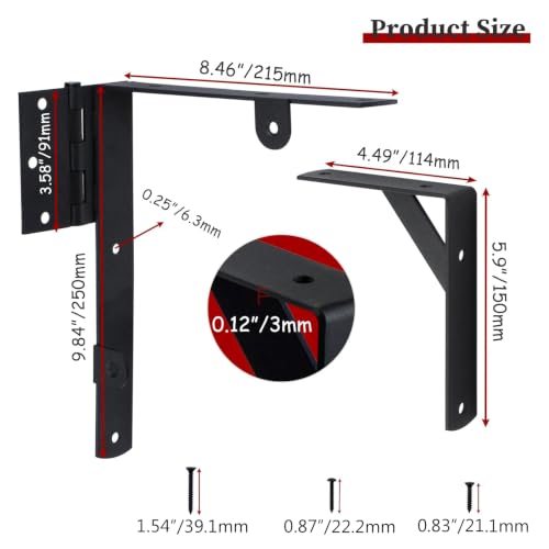 Image of 1 Set Heavy Duty Anti Sag Gate Kit with Self-Locking Latch for Wooden Fence, Shed Doors, Corral Gates, Black Steel with Zinc Coating, 1.5 Inches Depth, 4.96 Pounds