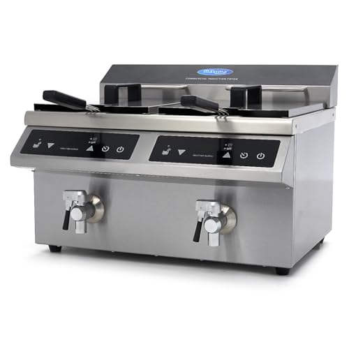 Maxima Gastro Fritteuse - 2 x 8 l - 2 Körbe - mit Ablasshahn - Induktion – Bild 8