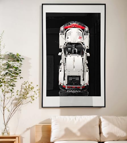 iCUANUTY Display Wall Mount for Lego Technic Porsche 911 RSR Race Car 42096, Unique Decorative Metal Frame Wall Display Board for Lego Car Wall Mount - Ideal Gifts for Lego Lovers,Size:29.5x17.7 in